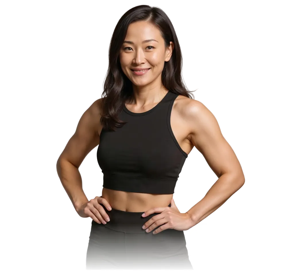 Mulher praticando calistenia asiática